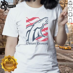 Pretty Denver Broncos American Heritage Wordmark Ladies shirt featuring a vibrant logo design.