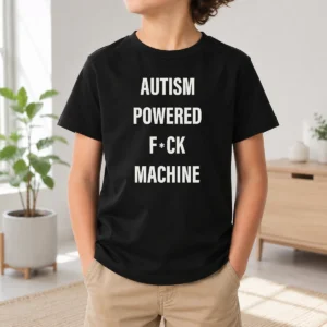 Happy Premium Autism Powered Fck Machine Humor Kids T-Shirt