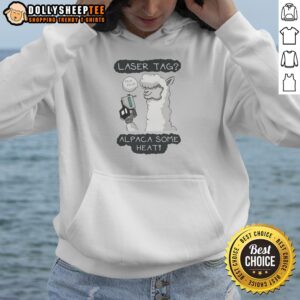 Top Laser Tag Pew Pew Alpaca Some Heat Hoodie featuring a fun alpaca graphic design