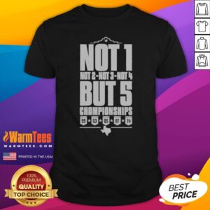 Top San Antonio Spurs Not 1 Not 2 Not 3 Not 4 But 5 Championships shirt displayed on a neutral background