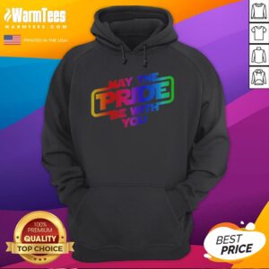 Funny Star Wars May The Pride Be With You LGBTQ Pride Rainbow Graphic hoodie in vibrant colors.