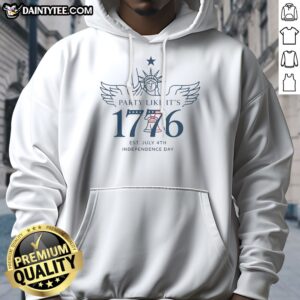Funny Party Like It'S 1776 Hoodie displayed on a neutral background, perfect for casual wear.