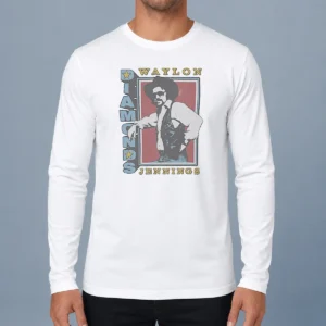 Pretty Nice Waylon Jennings Diamonds Ringer Long Sleeve Shirt