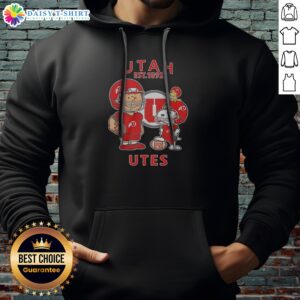 Pretty The Peanuts Utah Utes Football Est 1892 Hoodie in red with graphic print on front