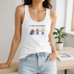 Pretty It Is Okay To Be Disabled Disability Awareness Tank Top