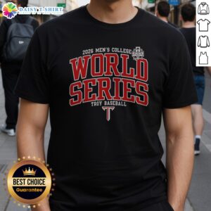 Awesome Troy Trojans Mens College World Series 2026 Logo Shirt featuring bold team graphics on a comfortable cotton tee