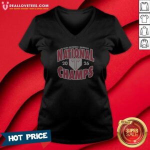 Good Top Troy Trojans NCAA Division I Baseball National 2026 Champs Logo V-Neck Shirt