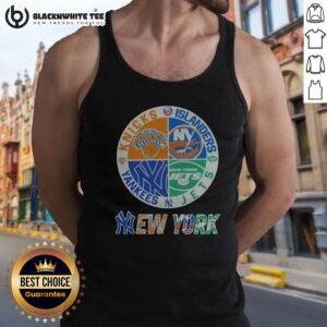 Nice Original New York Yankees Knicks Islanders Jets 4 Teams Sports Logo Tank Top