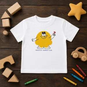 Original Movies By Yourself Club Yellow Blob Character Holding A Red Candy Art Kids T-Shirt