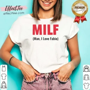 Funny 20 MILF Man I Love Fabio V-Neck Shirt