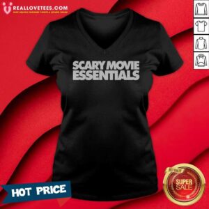 Official Marlon Wayans Scary Movie Essentials v neck optimized black short sleeve shirt with graphic print