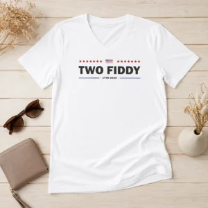 Awesome Two Fiddy 1776 2026 Patriotic USA 250th Years American Flag 4th Of July V-Neck Shirt
