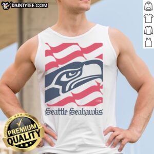 Nice Seattle Seahawks American Heritage Wordmark Tank top featuring the iconic team logo