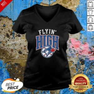 Good Toronto Blue Jays Flyin High Logo V-Neck Shirt