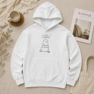 Official No Seal Of Approval Pun With An Annoyed Seal With Crossed Arms Illustration Hoodie