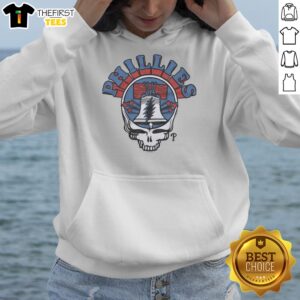 Original Philadelphia Phillies X Grateful Dead Skull Liberty Bell MLB Hoodie featuring a unique graphic design.