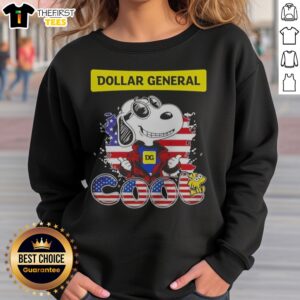 Nice Snoopy Woodstock Peanuts Dollar General Dg Cool Sweatshirt featuring vibrant graphics and a cozy fit.