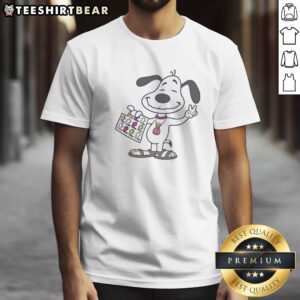 Pretty Snoopy Hippie Woodstock Sheet Parody Pop Culture Peanuts Character Casual Shirt displayed on a flat surface.