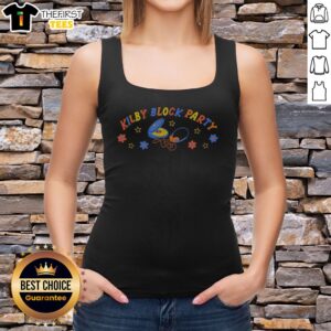 Official Compact Disc Player Headphones Audio Music Flowers Stars Kilby Block Party Tank Top featuring vibrant graphics
