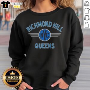 Pretty Richmond Hill NYC Queens Emblem Wings Design Graphic Sweatshirt showcasing vibrant wings and emblem.