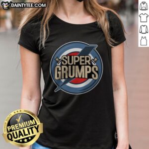 Top Super Grumps Ladies Shirt featuring a playful graphic design for casual wear.