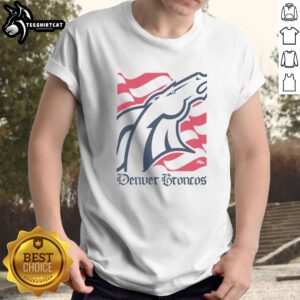 Pretty Denver Broncos American Heritage Wordmark Shirt featuring vibrant team colors and classic logo design.