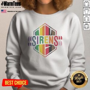 Premium Sirens Pride Flag LGBTQ Rainbow sweatshirt featuring vibrant rainbow colors on a cozy crewneck fabric
