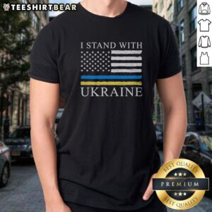 Pretty United States America USA I Stand With Ukraine Shirt displayed in a vibrant color scheme.