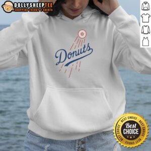 Nice Donuts MLB Style Logo Hoodie featuring a vibrant baseball-inspired donut graphic on a comfortable pullover hoodie