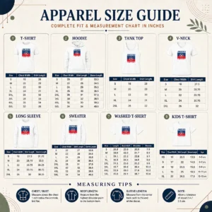 Size chart for Nice Juneteenth Red White Blue Freedom Flag showing measurements in inches and cm