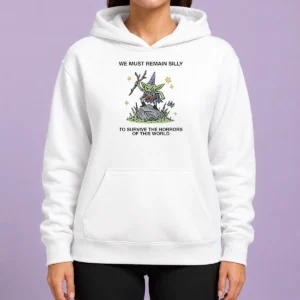 Good We Must Remain Silly To Survive The Horrors Of This World Cute Goblin Wizard Hoodie