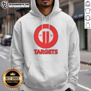Funny Targets 911 Parody Hoodie in black, featuring bold graphic text on front, comfortable pullover style