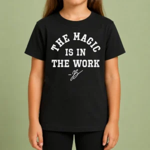 Top Ben Stiller Jalen Brunson The Magic Is In The Work Signature Kids T-Shirt