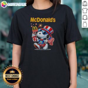 Nice Snoopy X Mcdonald'S Fourth Of July American 250 Years 1776 2026 Fireworks Ladies Shirt featuring vibrant fireworks design