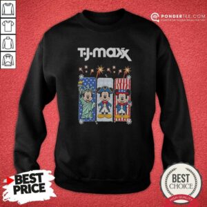 Original TJ Maxx Mickey Mouse Disney USA Patriotic Celebration sweatshirt optimized, featuring a classic crewneck design with patriotic Mickey Mouse print