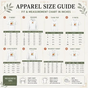Size chart for Awesome Winnie The Pooh Sleeping I Like To Stay In Bed with measurements in inches and cm