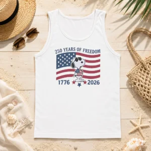 Pretty Snoopy Wearing Sunglasses 250 Years Of Freedom 1776 2026 Tank Top