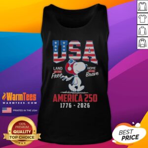 Funny Snoopy USA Land Of The Free Home Of The Brave America 250 Tank Top