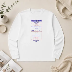 Funny France 1998 World Cup Final Team 12 Juillet 1998 Stade De France Paris Long Sleeve Shirt