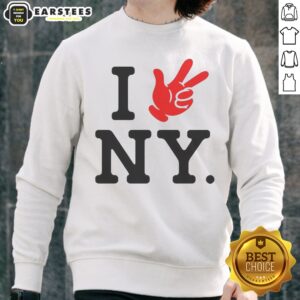 Good Josh Hart New York Knicks I NY Hand Sign Sweatshirt featuring bold team graphics on a cozy crewneck