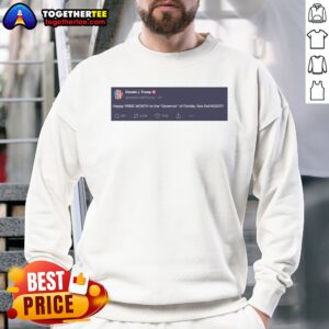 Original Trump Happy Pride Month To The Governor Of Florida Ron Defaggot Sweatshirt showcasing vibrant colors and bold text.