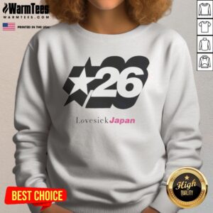 Premium Lovesick Japan 26 Star sweatshirt displayed on a neutral background, featuring a trendy design.