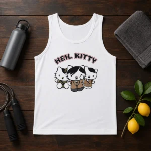 Hot Heil Kitty Parody Satire Cartoon Funny Tank Top