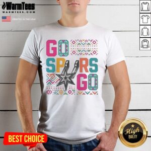 San Antonio Spurs Go Spurs Go Logo Basketball Team NBA Graphic shirt displayed on a neutral background