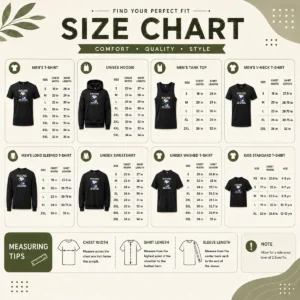 Size chart for Premium Snoopy I'M Not Short I'M Just More Down To Earth Than Most People with measurements in inches and cm