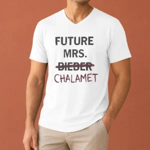 Top Kylie Jenner Future Mrs Chalamet V-Neck Shirt