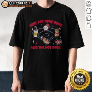 Awesome Here For Home Runs And The Hot Dogs Chicago Cubs MLB Mascot Cartoon Food Shirt featuring a fun design