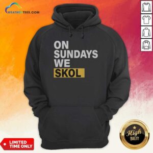 Funny On Sundays We Skol Minnesota Vikings Football hoodie optimized image showing front view of purple pullover hoodie