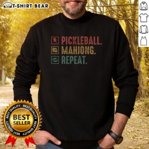 Good Pickleball Mahjong Repeat Sweatshirt featuring a unique pattern for pickleball and mahjong enthusiasts.