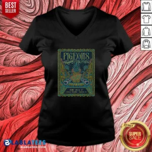 Pretty Pigeons Playing Ping Pong 6 26 6 27 2026 Raleigh NC Poster V Neck Shirt v neck optimized in soft fabric